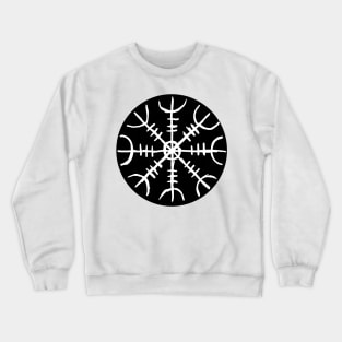 Helm of Awe (Ægishjálmur) round white Crewneck Sweatshirt